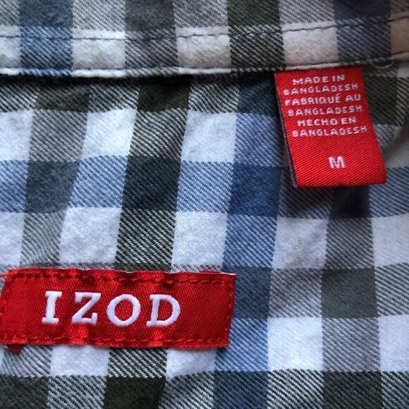 Izod Button Down Shirt Gray Medium - Picture 2 of 8